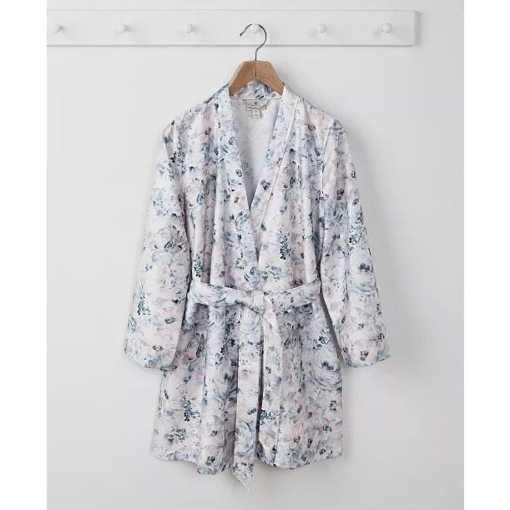 HOTEL COLLECTION NWT Watercolor luxury cotton Printed Robe S/M